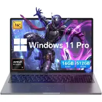 Blackview GamiBook 8 Gaming Laptop - 16 inch Full HD - 16 GB RAM - 512 GB SSD - AMD Ryzen 7 7735HS - Tot 4,75 GHz - WiFi 6 - Windows 11 Pro Notebook - UHD Graphics - Grijs