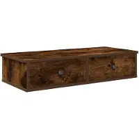 vidaXL - Wandschap - met - lades - 80x31x17 - cm - bewerkt - hout - gerookt - eikenkleur