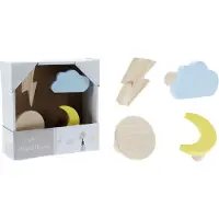 Home & Styling Kapstokken Maan, Zon, Wolk en Bliksem - Set van 4 stuks - Multi