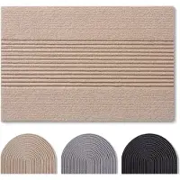 Blumtal Japandi Deurmat - Anti-slip - Polyester 60 x 90 cm - Beige - Gestreept