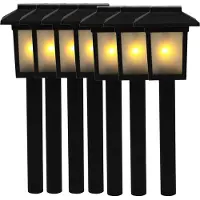 Benson Tuinlamp prikspot - 7x - solar - vlam effect 34,5 cm - sfeervolle tuinverlichting - prikker / lantaarn