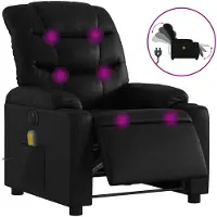 vidaXL Massagestoel verstelbaar elektrisch kunstleer zwart