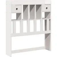 vidaXL Hoofdbord met opbergruimte 90 cm massief grenenhout wit