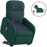 vidaXL Sta-op-massagestoel elektrisch verstelbaar stof donkergroen