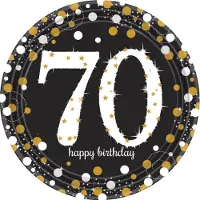 Amscan - Sparkling Celebrations - Borden 70 Goud (8 stuks)