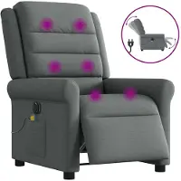 vidaXL Massagestoel elektrisch verstelbaar stof donkergrijs