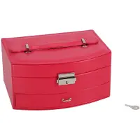 Ottosimon Juwelenbox deluxe roze sieradendoosje met spiegel en lade.