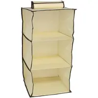 Gerimport Kast organizer - hangende opberger - stof beige met 3 brede vakken