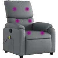 vidaXL Massagestoel van grijs kunstleer