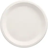 Papstar 50 Borden van suikerriet pure 1-vaks Ø 26 cm · 2 cm wit