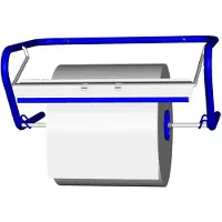 Papstar Putzrollen-Wandgerät, aus Metall, blau für Putzrollen bis 400 mm Breite und 410 mm Durchmesser, Huishoudelijk papier, Blauw