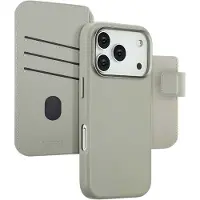 Accezz Leather Bookcase 2-in-1 met MagSafe voor de Apple iPhone 17 Pro - Light Grey