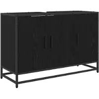 vidaXL Badkamerkast Zwart Eiken 90 x 33 x 60 cm Bewerkt hout