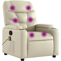 vidaXL Massagestoel van kunstleer in crèmekleur