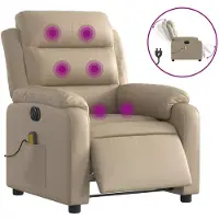 vidaXL Massagestoel verstelbaar elektrisch kunstleer cappuccinokleurig