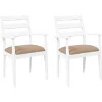 vidaXL Eetkamerstoelen met kussens 2 stuks wit massief hout rubber