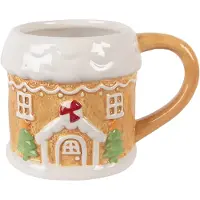 Clayre & Eef Mok Gingerbread house 300 ml Bruin Keramiek