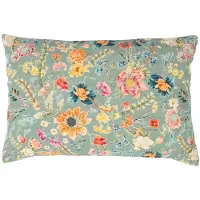 Mars & More kussen geborduurd wilde bloemen paarse ridderspoor 40x60cm