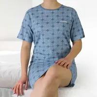 Irresistible Dames Nachthemd - Reliëf print - Ocean Blue - Maat XL