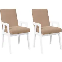 vidaXL Eetkamerstoelen met kussens 2 stuks wit massief hout rubber