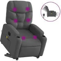 vidaXL Sta-op-massagestoel elektrisch verstelbaar stof donkergrijs