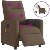 vidaXL Massagestoel elektrisch verstelbaar stof bruin