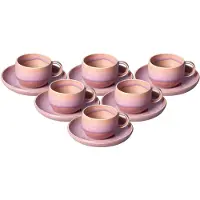 Like. by Villeroy & Boch Kaffeetassen mit Untertassen Perlemor Coral 190 ml Set van 6