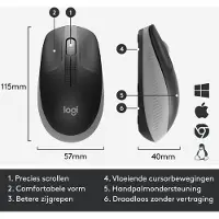 Logitech M190 - Muis - EMEA / MID GREY