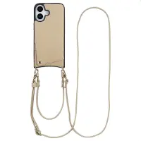 Selencia Nova Telefoonhoes met Koord en Pashouder voor de Apple iPhone 17 - Beige