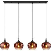 Globo Hanglamp Maxy, dimbaar, koper, Woon-/ Eetkamer, Glas, hanglamp