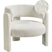 Beliani BUREA - Fauteuil - Off-white - Chenille