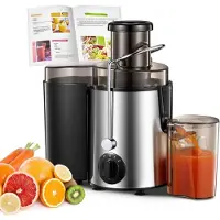SCH Sapcentrifuges groenten en fruit - Sapcentrifuges - Slowjuicer - Zilver - ‎31cm x 30cm x 19cm