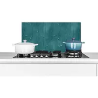 KitchenYeah Spatscherm Keuken - Kookplaat Achterwand - Spatwand Fornuis - 60x30 cm - Verf - Turquoise - Abstract - Aluminium - Wanddecoratie - Muurbeschermer - Hittebestendig