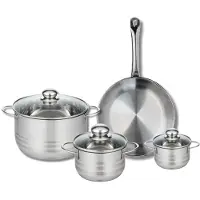 Fackelmann Set van 1 Koekenpan 28 cm en 3 kookpotten 12, 16 en 24 cm Elo Profi Brillant