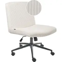 Beliani GEDDES - Bureaustoel - Wit - Corduroy