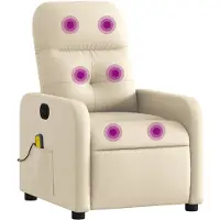 vidaXL Massagestoel met crèmekleurige stof