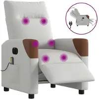 vidaXL Massagestoel elektrisch verstelbaar stof wolk grijs