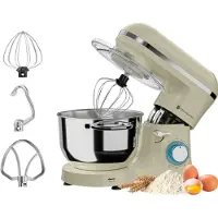 Kitchenbrothers Keukenmachine & Mixer – 6,2L Mengkom – 2000W – 6 Snelheden + Pulse – Champagne