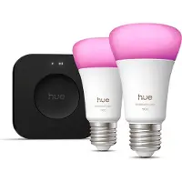 Philips Hue White and Color Starter Pack E27 1100lm 2-pack + Bridge Pro