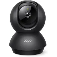 TP-LINK TAPO C201, IP-beveiligingscamera, voor binnen, met kabel en draadloos, voor op tafel of aan de muur, zwart, 75,2°
