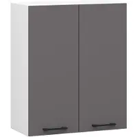 Hobby Hall Keukenkast modulaire OLIWIA W60 H720 met 2 Deuren / Hangkast / Bovenkast / Furniture Factory / Wit - Grafietgrijs / 60 x 72 x 30 cm
