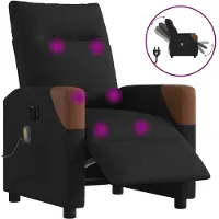 vidaXL Massagestoel elektrisch verstelbaar stof zwart