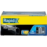 Rapid Nr. 28 kabelnieten wit 10 mm, 5x1.000 stuks - 11893511 - 11893511