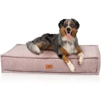 Knuffelwuff hondenkussen Lesedi van ribfluweel met handgeweven uiterlijk 100x70 cm roze