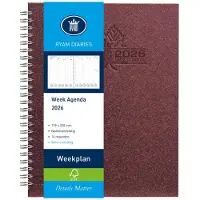 Ryam | Bureau agenda | Weekplan Wire-O Wit NL Eco | 2026 | Spiraal | 170 mm x 220 | 14 mnd | Rood |