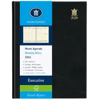 Ryam | Bureau agenda | Executive Crème 6-Talig Mundior | 2026 | Genaaid gebonden | 170 x 220 mm | 14 mnd | Zwart