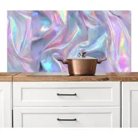KitchenYeah Spatscherm keuken 120x60 cm - Kookplaat achterwand Golvend - Pasteltinten - Glanzend - Stof - Muurbeschermer - Spatwand fornuis - Hoogwaardig aluminium