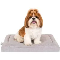 Petsona Hondenbed Hondenkussen Antislip Onderkant Wasbare Hoes, Grijs, M