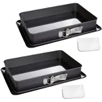 Zenker Set van 2 rechthoekige scharniervormen van geëmailleerd staal en zijn spatel 42 x 29 cm Deluxe