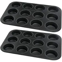 Zenker Set van 2 Muffinvormen 12 holtes 38 x 26 cm Black Metallic